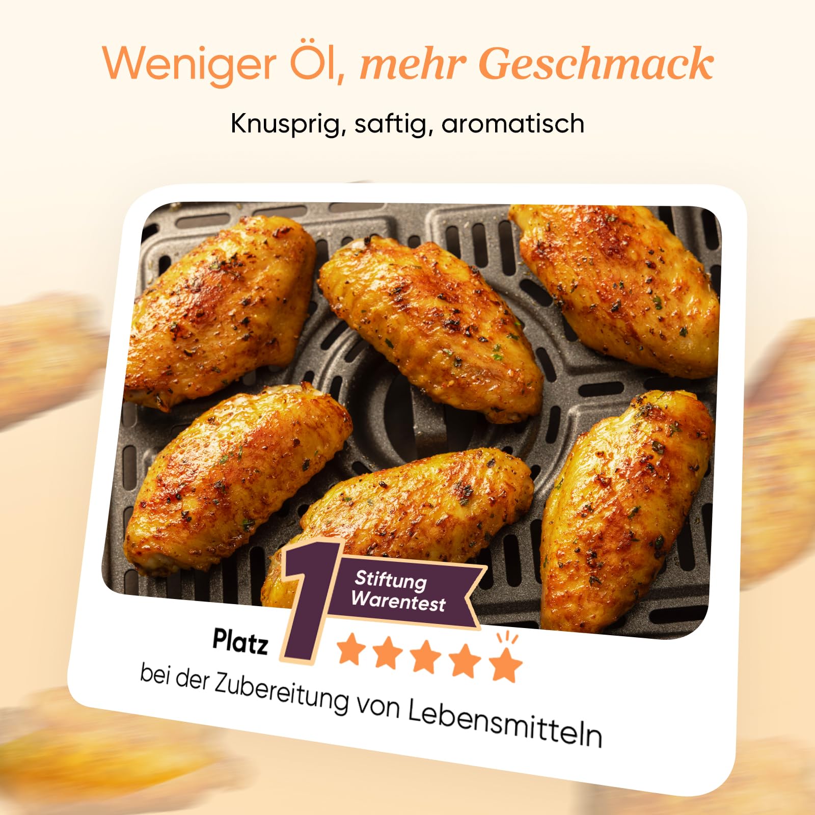 Cosori Heißluftfritteuse 8,5L 2 Kammern mit Sichtfenster NTC-Tech Gold R903
