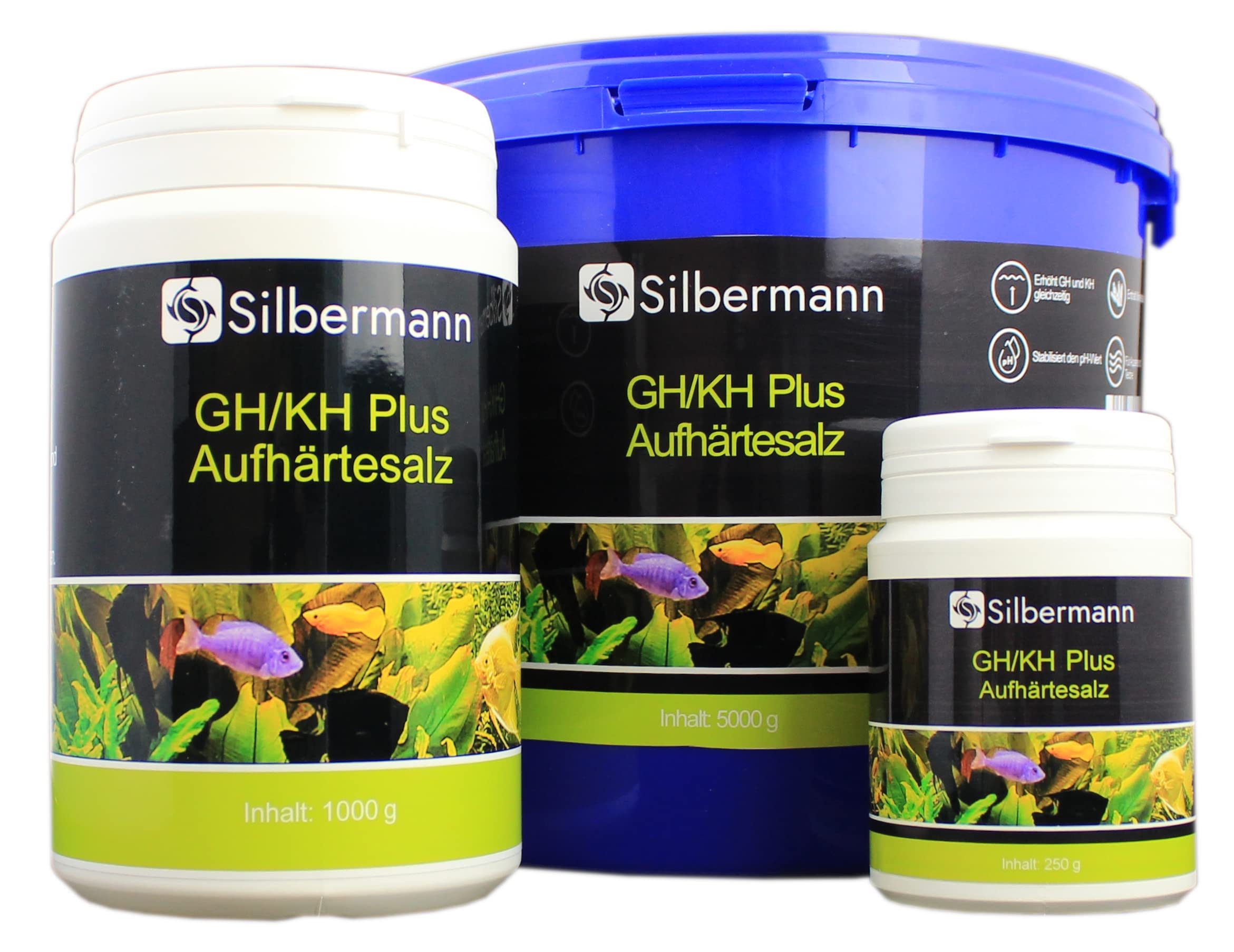 Silbermann GH/KH Plus – Sal de endurecimiento para Aumentar simultáneamente la dureza Total y carbonato 1000 g – Agua Dulce