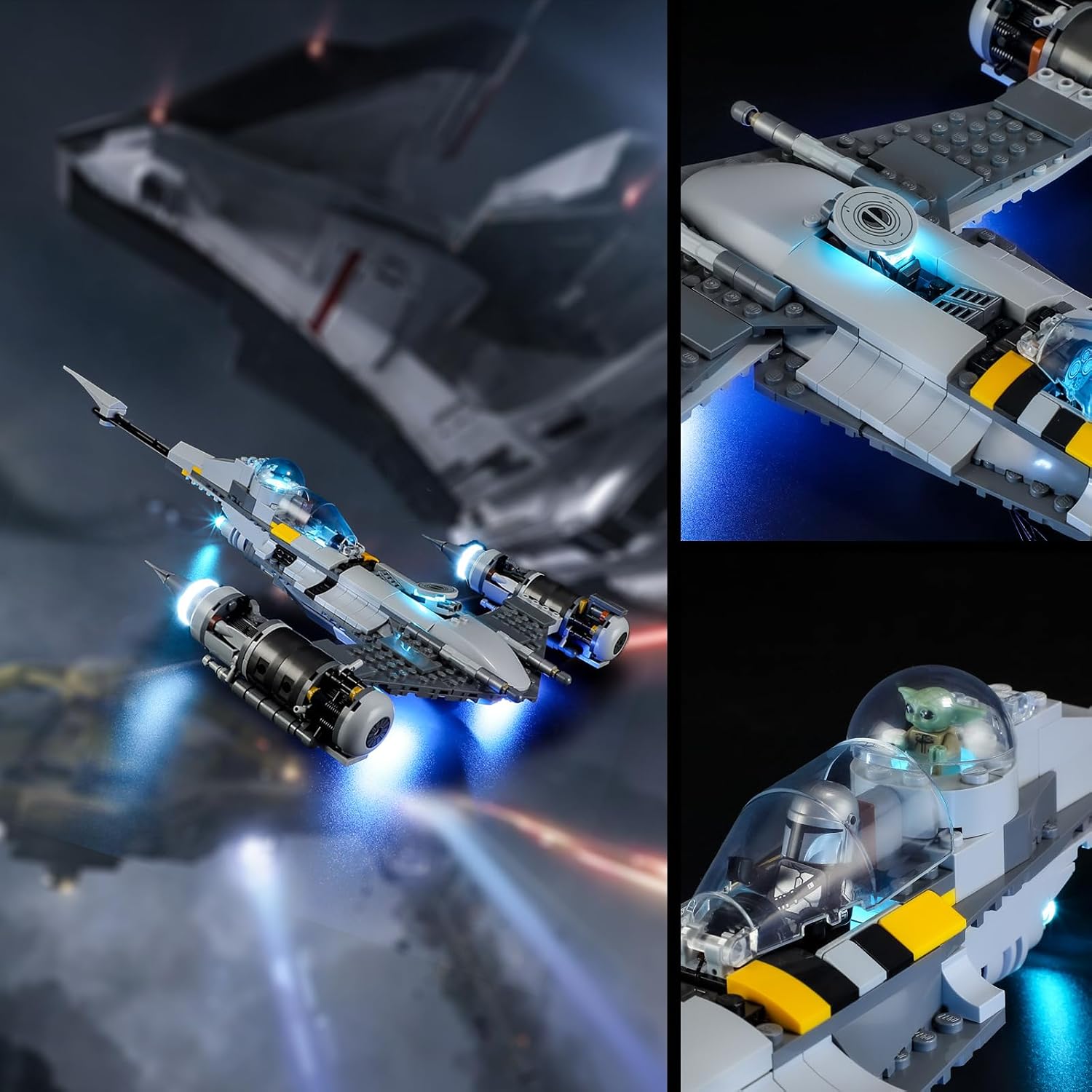 Vaodest LED Light for Lego Star Wars 75325 The Mandalorian's N-1 Starfighter Set,Design and Configuration Compatible with Model 75325(LED Light Only, Not Building Block Kit)