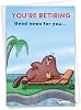 NobleWorks, Dam Shame - Pun Retirement Greeting Card from All of Us - Retirement Card for Coworker, Boss - Funny Farewell Otter C7267RTG-US