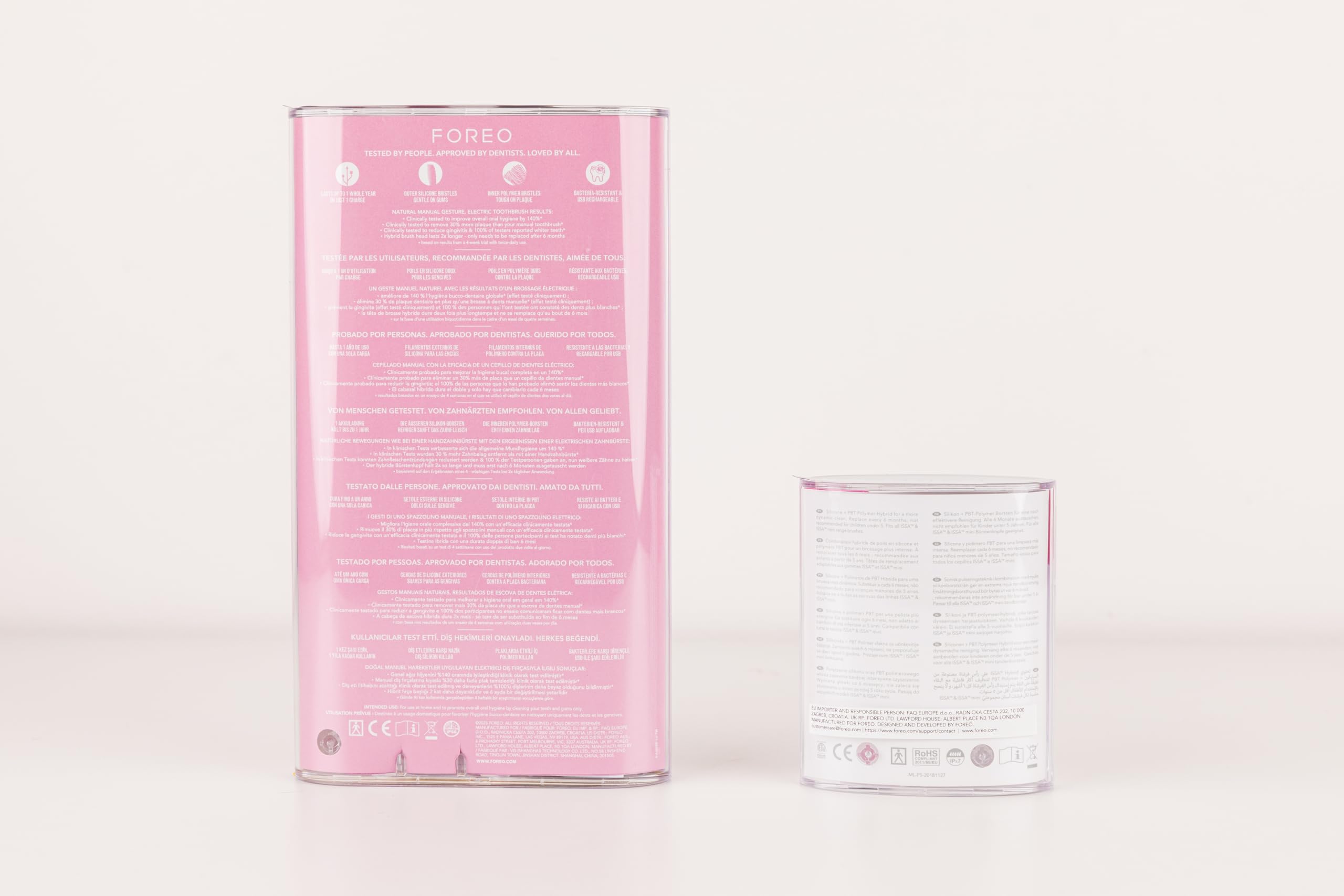 FOREO ISSA 4 Electric Toothbrush – 4-in-1 Rechargeable with Extra Brush Head, Soft Bristles, Long-Lasting Use, Gentle Cleaning - Pearl Pink