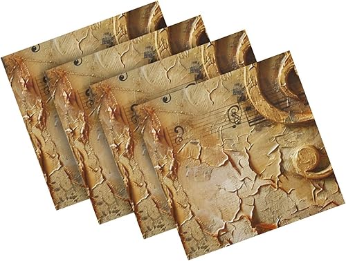 Miniatura 6 de Luxuriant Table Cloth Napkins Set of 4, Retro Musical Note Old Style 20 x 20 Inch Soft & Comfortable Dinner Napkins Decor for Family, House,