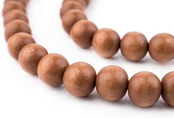 The Bead Chest Natural 10mm Wooden Beads in Brown - Light for Jewelry Making Round Loose Wood Spacer Beads I Approximately 40 Beads