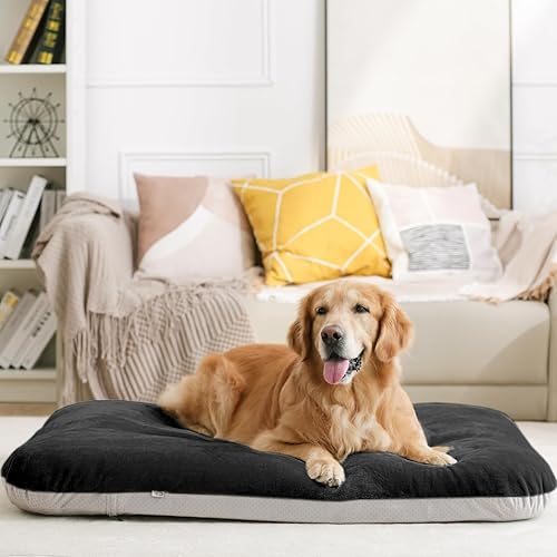 Miniatura 8 de Magic Dog Cama Super Suave Extra Grande para Perro, 47 Pulgadas Jumbo de Espuma Ortopédica para Mascotas con Fondo Antideslizante, Colchón para