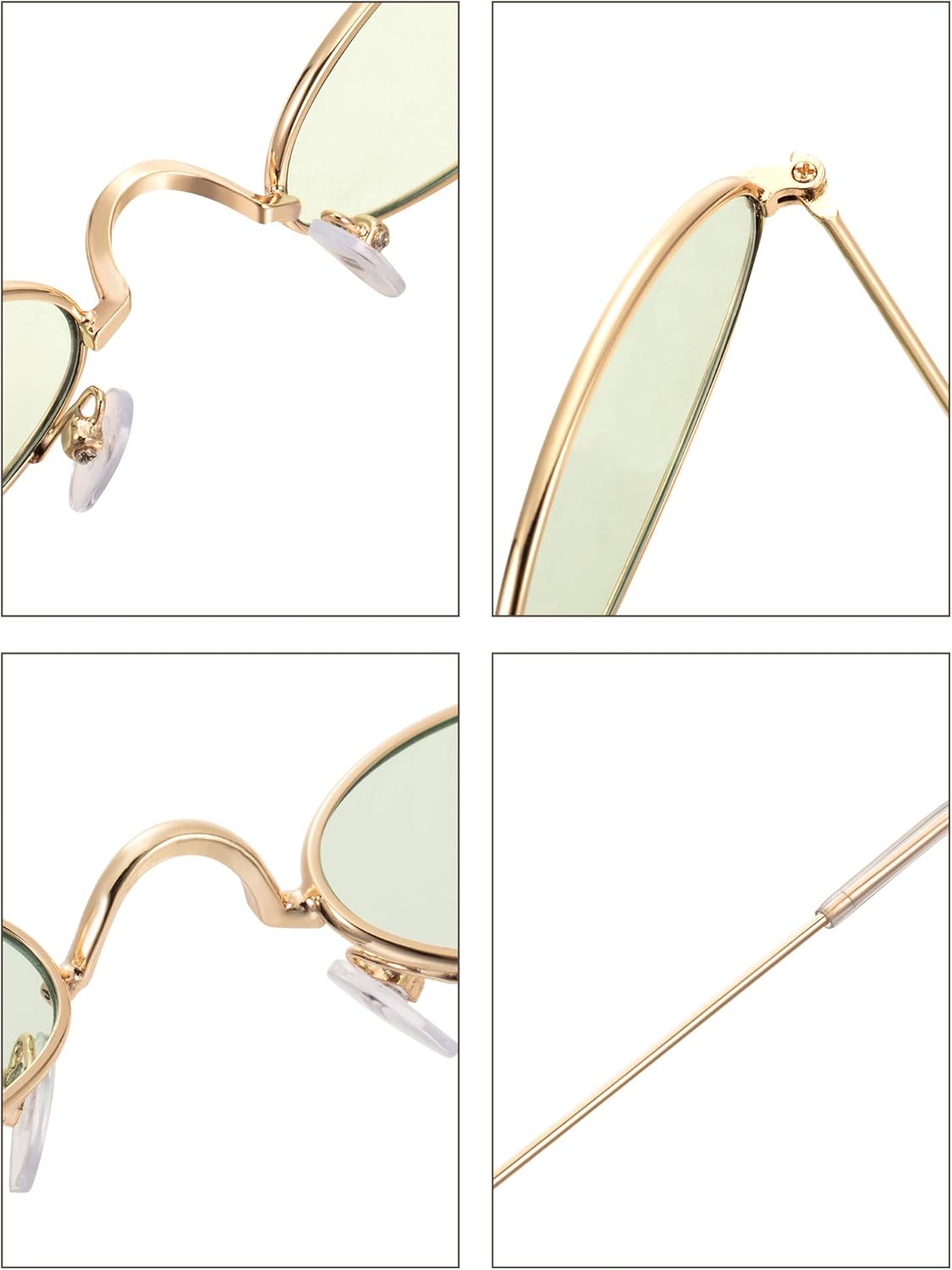 Frienda 18 Pairs Vintage Slender Oval Sunglasses Small Metal Frames Designer Gothic Glasses Candy Colors Retro Hippie Eyewear for Women Men