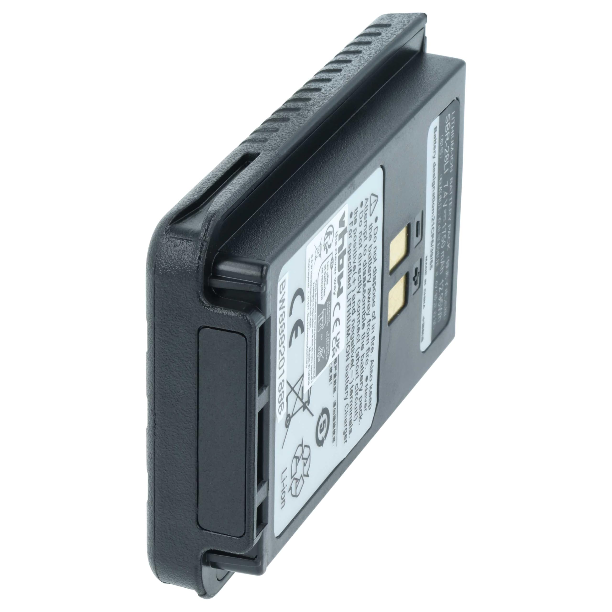 vhbw Bateria zamienna do Yaesu SBR-26LI, SBR-28, SBR-25LI, SBR-28Li do krótkofalówki, Walkie Talkie (1750 mAh, 7,4 V, litowo-jonowa)