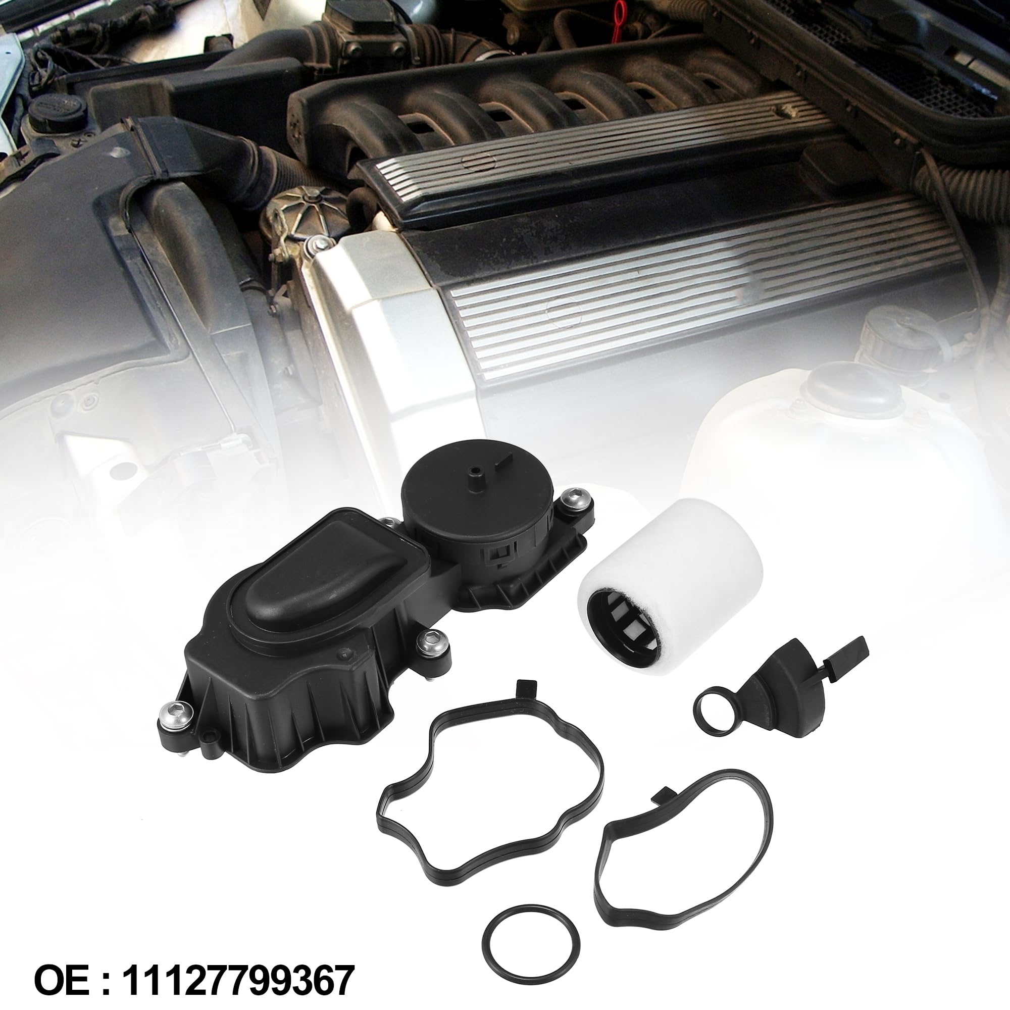 X AUTOHAUX Filtro Separador De Aceite Del Cárter Para Bmw Serie 3 98-13 1Pc | Para Bmw 1 E87 03-13, 5 E60 03-10, X3 E83 04, Material:Plástico Y Caucho, Color:Negro, Tamaño:21X8X6Cm, Oe:11127799367