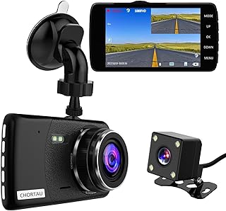 【2023 New Version】 CHORTAU Dual Dash Cam Full HD 1080P 170° Dash Camera 4.0 Inch Screen Dash Cam Front and Rear, Dashboard Car Camera with G-Sensor, Loop Recording, Motion Detection, Parking Monitor