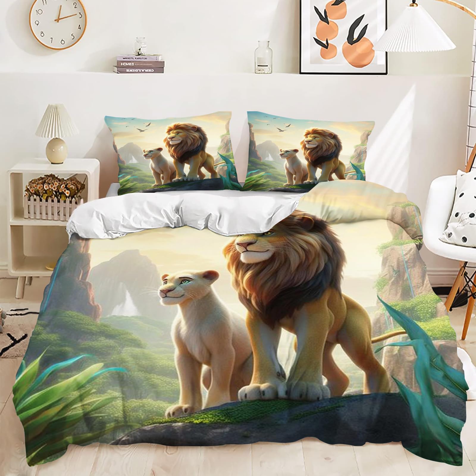 Parure de lit 135 x 200 cm en microfibre douce avec housse de couette pour chambre d'enfant