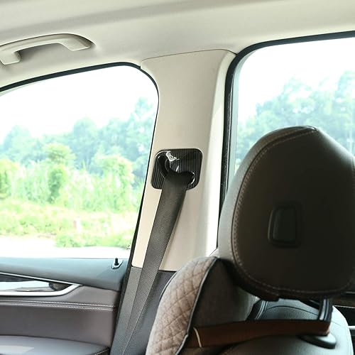 Miniatura 5 de YIWANG Estilo de fibra de carbono ABS cinturones de seguridad del coche cubierta decorativa Trim 2 unids para BMW X5 F15 2014 2015 2016 2017 2018