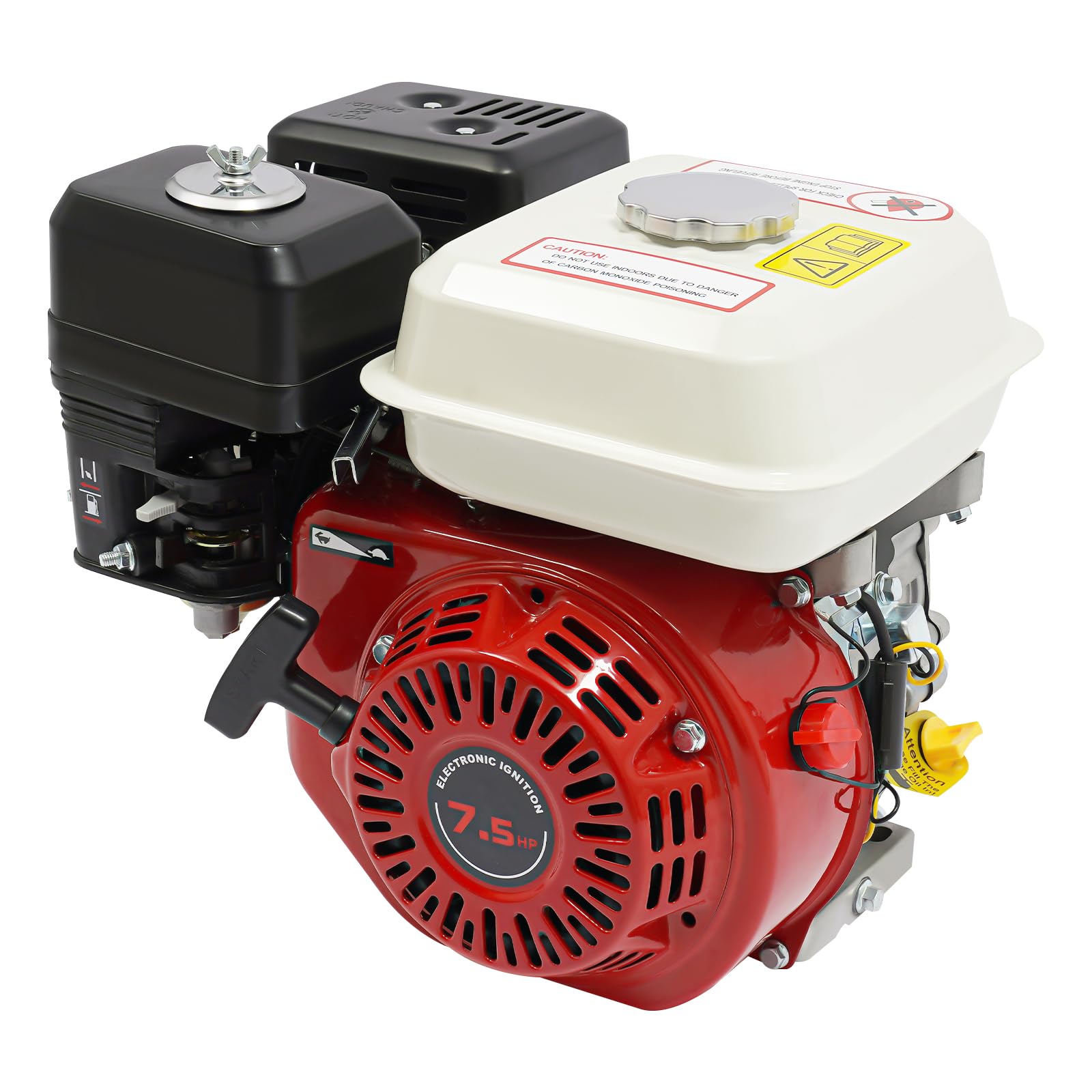 Motor de gasolina de 4 tiempos, 7,5 CV, 3000 W, motor de karts, motor motriz con eje de 20 mm Ø 3600 rpm, motor de gasolina Go Kart, motor industrial, 1 cilindro, refrigerado por aire