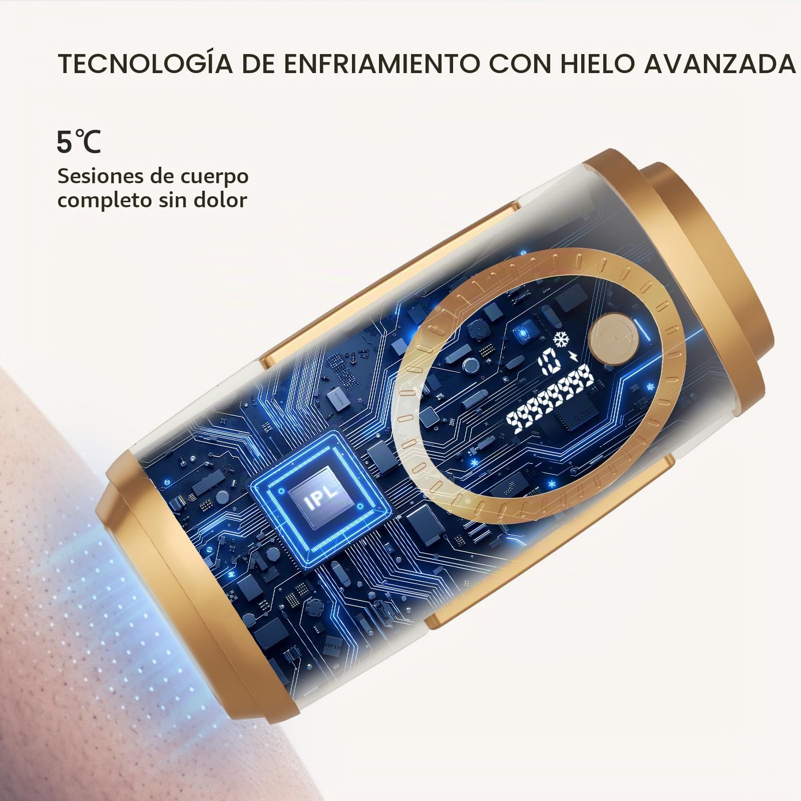 NALONE Depiladora IPL 4 en 1, Luz Pulsada para Mujeres y Hombres | ipl depiladora laser 10 niveles de potencia, modos HR/SC/RA/BT, uso doméstico para rostro, cuerpo y axilas