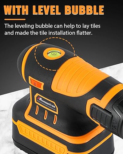 Miniatura 7 de Vibrador de azulejos Herramientas para instalación Herramienta vibratoria con 6 engranajes de vibración ajustable, 2 piezas, batería sin ventosa