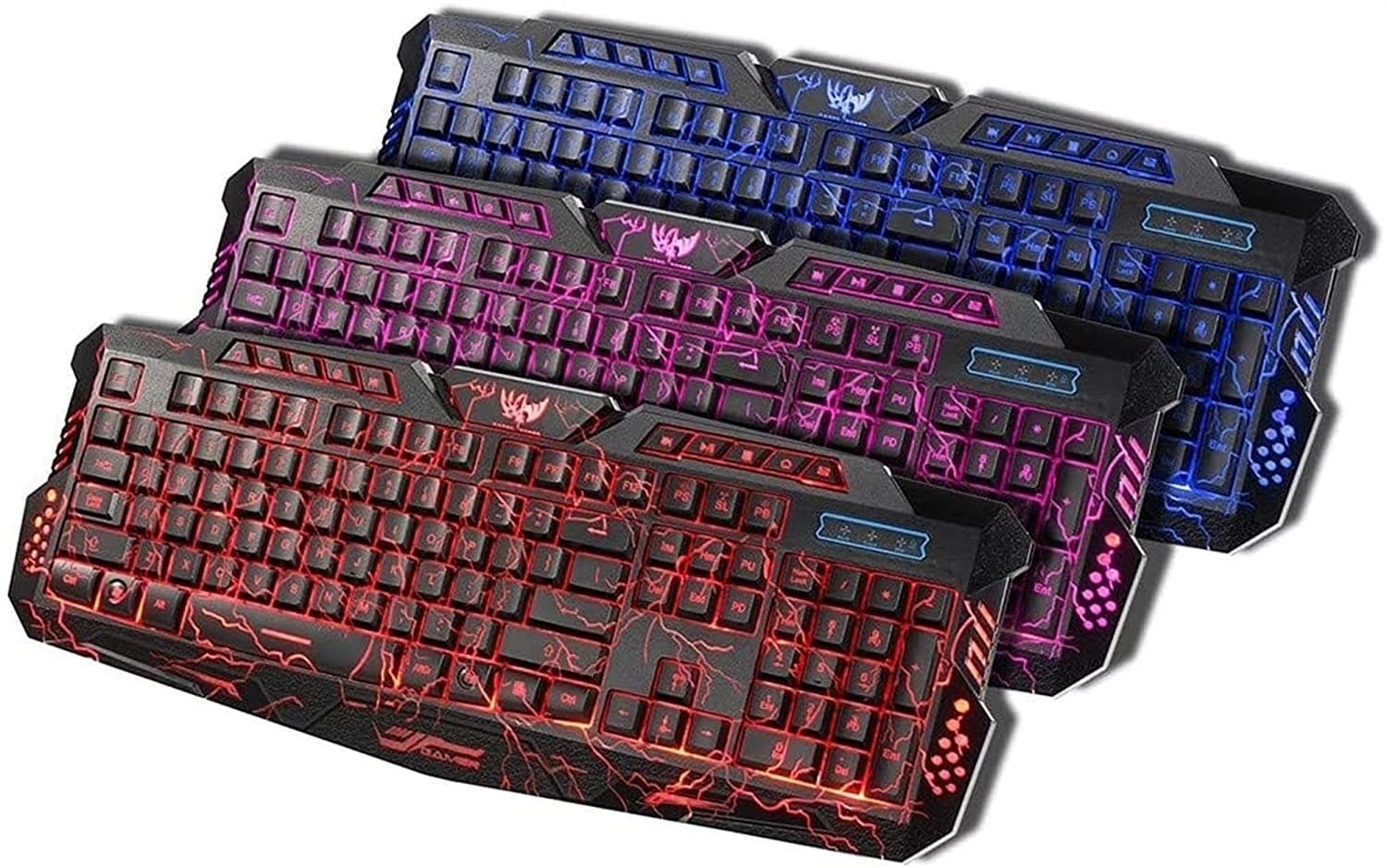Gaming Keyboard Mouse Cuffie e Mouse Kit PORTATO Retroilluminato cablato