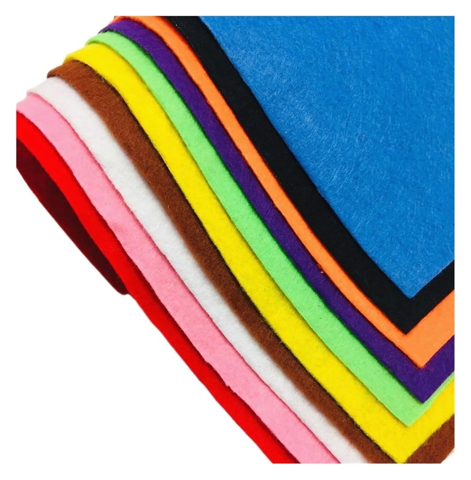 Gonmpjzr One Color Felt Fabric Sheet, Nonwoven Polyester Sheets 10 Pcs 1Mm Thick Multicolor 30X20cm Home Decoration