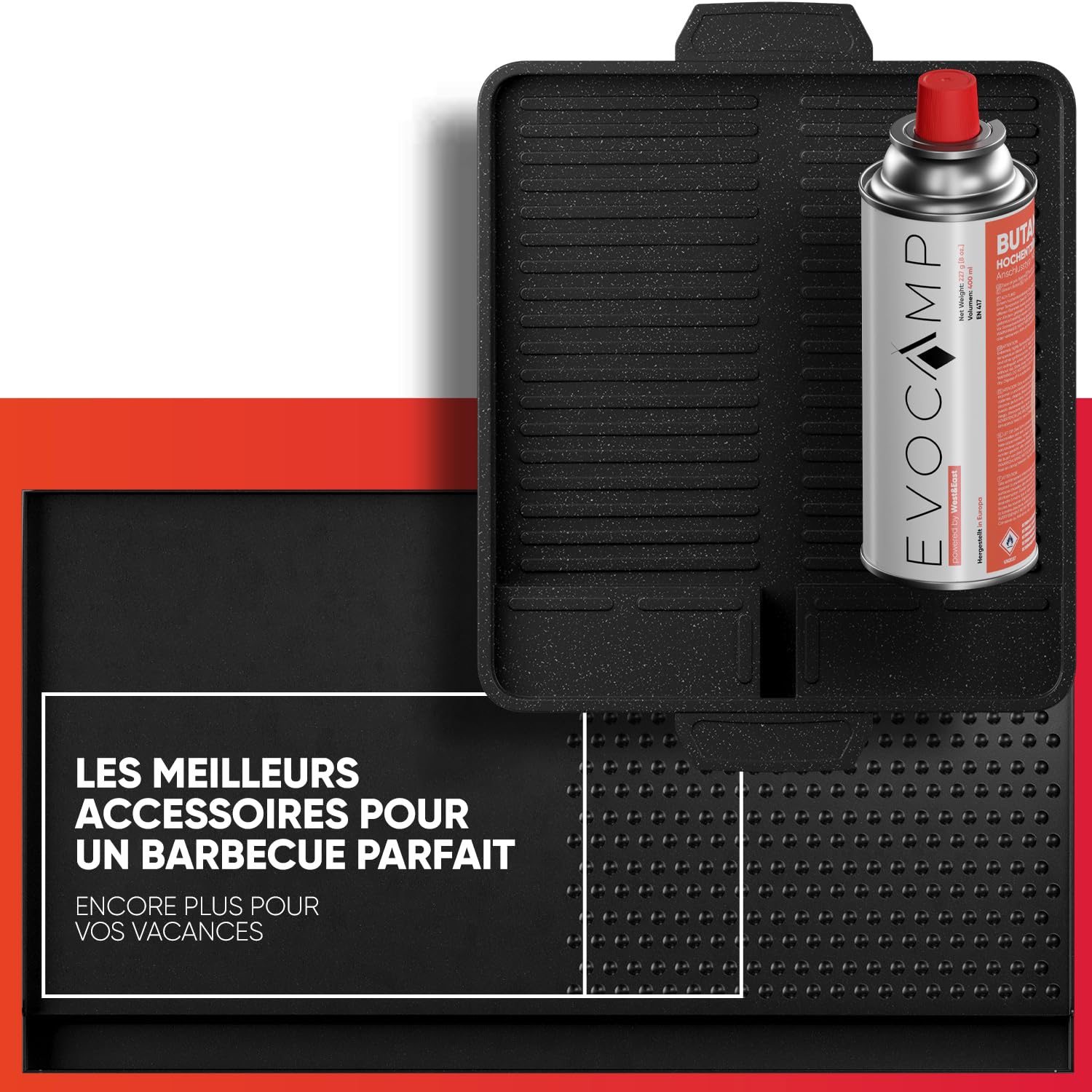 Plaque de gril Réhausse pour réchaud à gaz, poêle grill antiadhésive pour réchaud de camping, Plancha pour BBQ, camping et barbecue à gaz, accessoires pour réchaud de camping, réhausse de gril