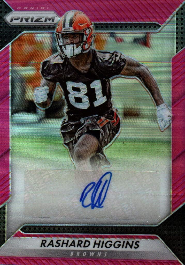 Rashard Higgins Panini Pink Prizm Autographed Rookie Card Collectible Football Card - 2018 Panini Pink Prizm Rookie Football Card #RA-RHG (Browns) Free Shipping
