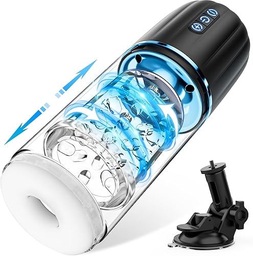 Masturbadores automáticos masculinos - Masturbador masculino de 107 con 9 modos de vibración y 6 modos de apretado, juguetes sexuales masculinos