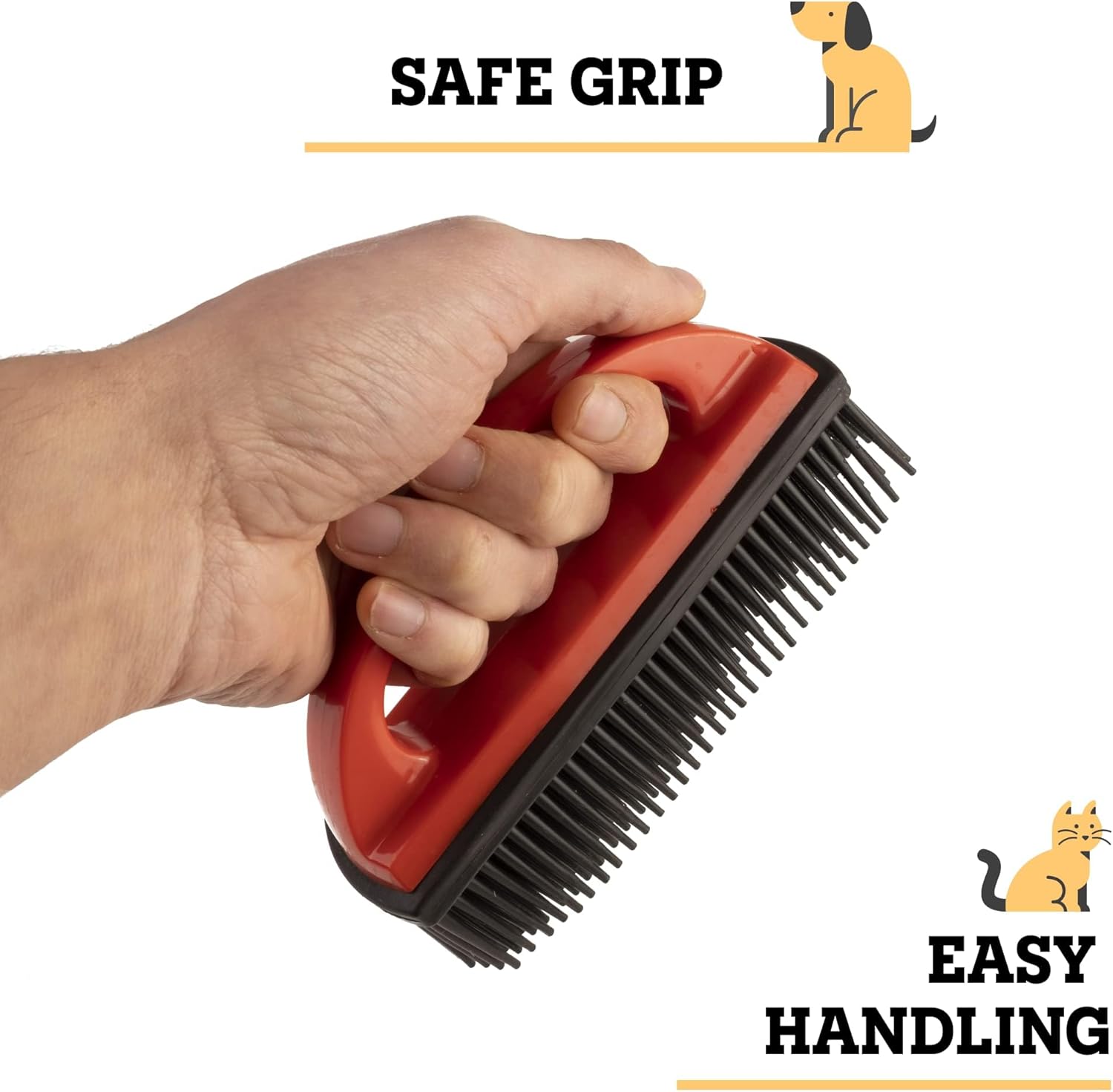 Pet Hair Remover Brush – Cleaning Brush Car Cleaning Sofas – Upholstery Cleaner for Dog, Cat and Pet Hair – Red 6