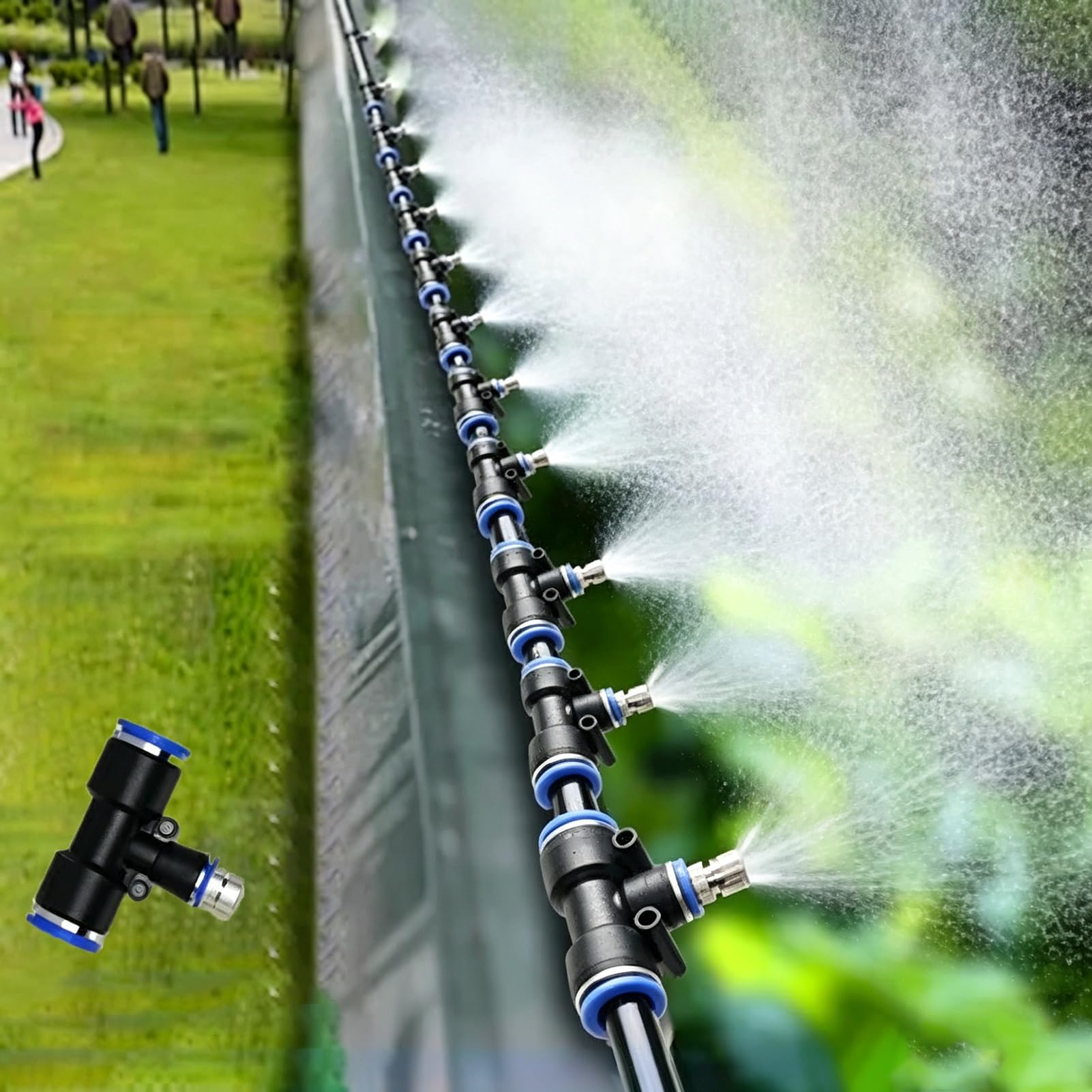 Irrigazione a Goccia Nebulizzatori Rinfrescanti per Giardino, Irrigatore in Ottone | Irrigazione a Nebulizzazione Regolabile per Esterni, per Prato/allevamento, Irrigazione Portatile con Erogazione D'acqua