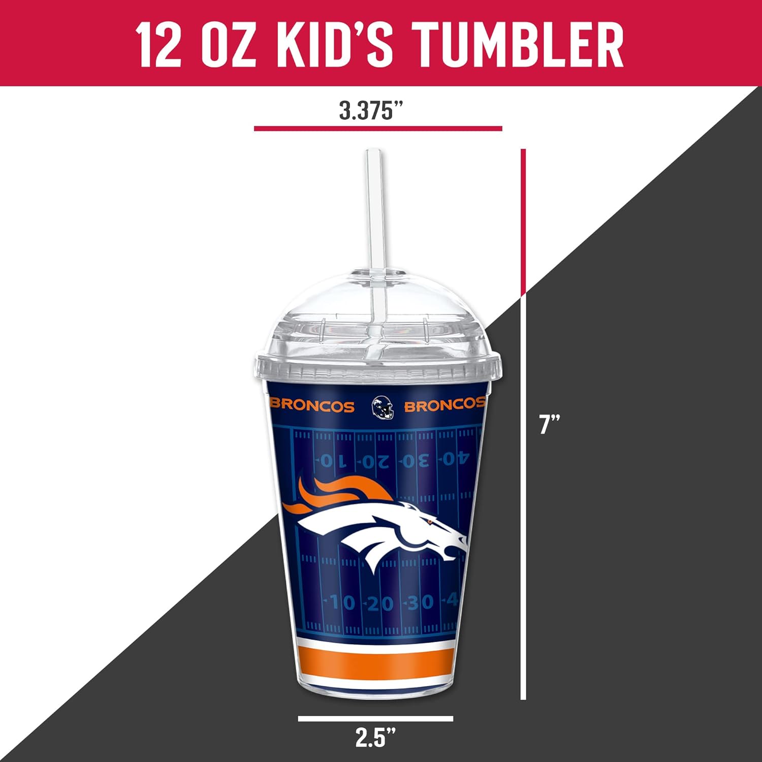 NFL Football 12oz Team Color Laser Engraved Youth Plastic Tumbler for NFL Fans - Image 5