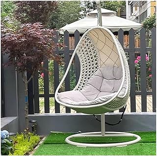 XUJUAN-0227 Silla de ratán Cesta Colgante Silla De Ratán Mecedora Balcón Columpio Interior Hamaca Nido De Pájaro Silla Colgante Cesta Azul Asientos para el Patio