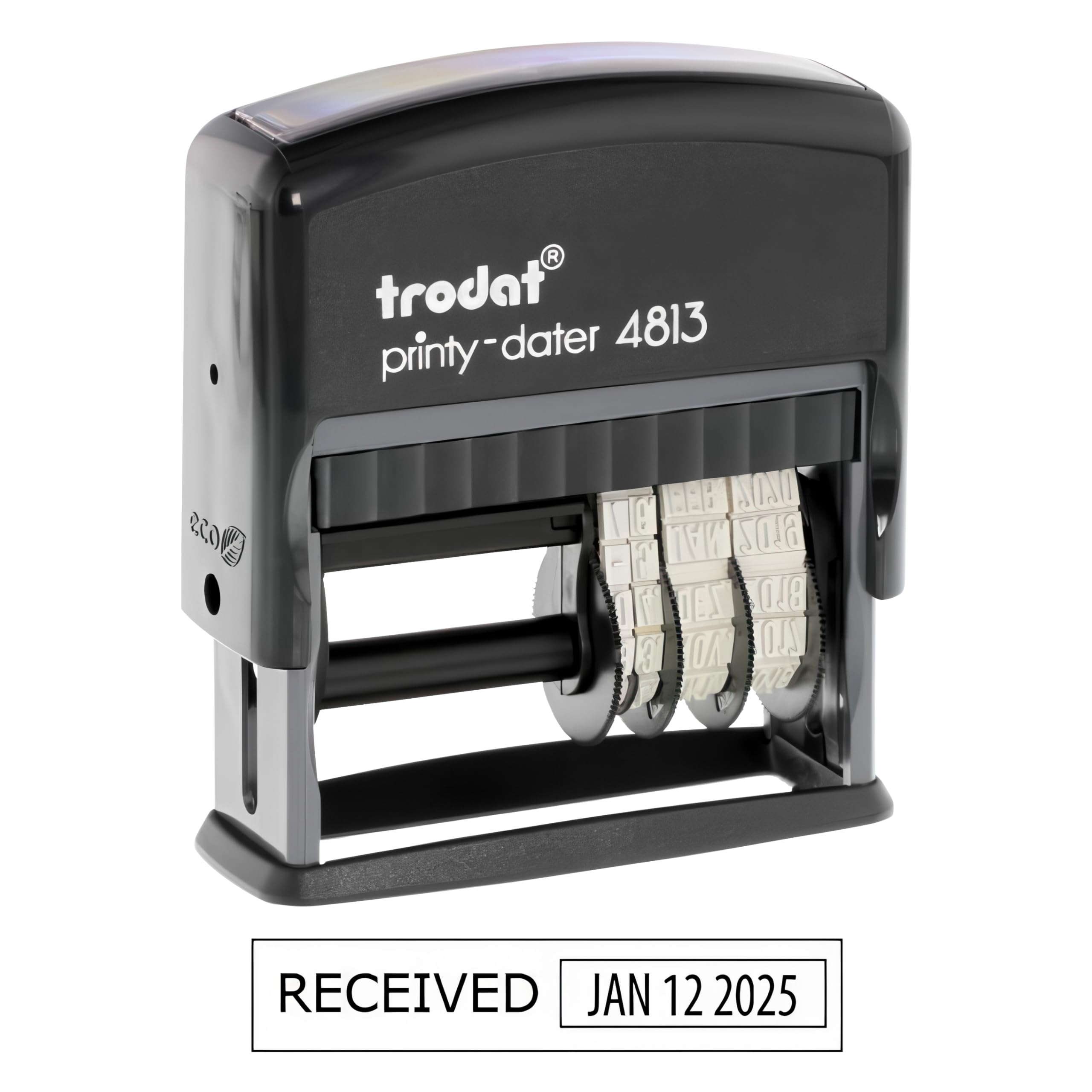 Infusion .375 x 1 Custom Message Dater Self-Inking Stamp (Choose from 17 Ink Colors)