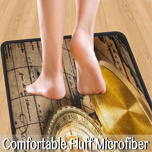 Miniatura 6 de GUYOS Tapete de cocina con patrones de mapa vintage 2 piezas tapetes acolchados antifatiga para suelo de cocina de 47 x 17 pulgadas29 x 17 pulgadas,