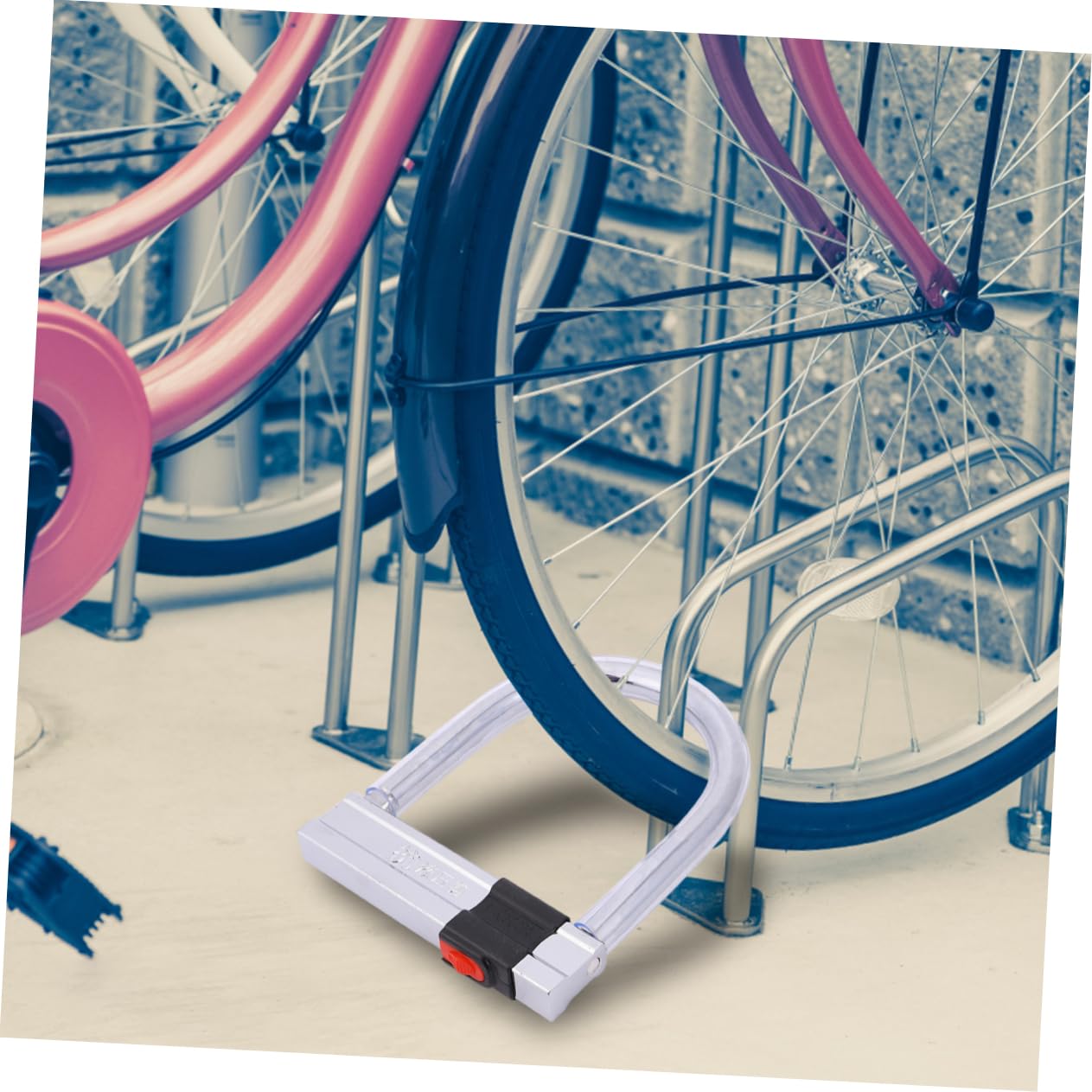 YARNOW 1 Pc antivol vélo en forme de U bike lock door lock Verrouillage pour portail verrou portail protecteur serrure scooter électrique équipement de cyclisme chaîne antivol Silver