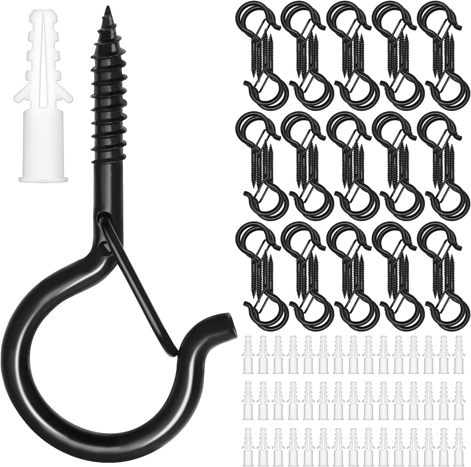 Amazon.com: 25 PCS Screw-in Hooks for Outdoor String Lights, Q Hangers ...
