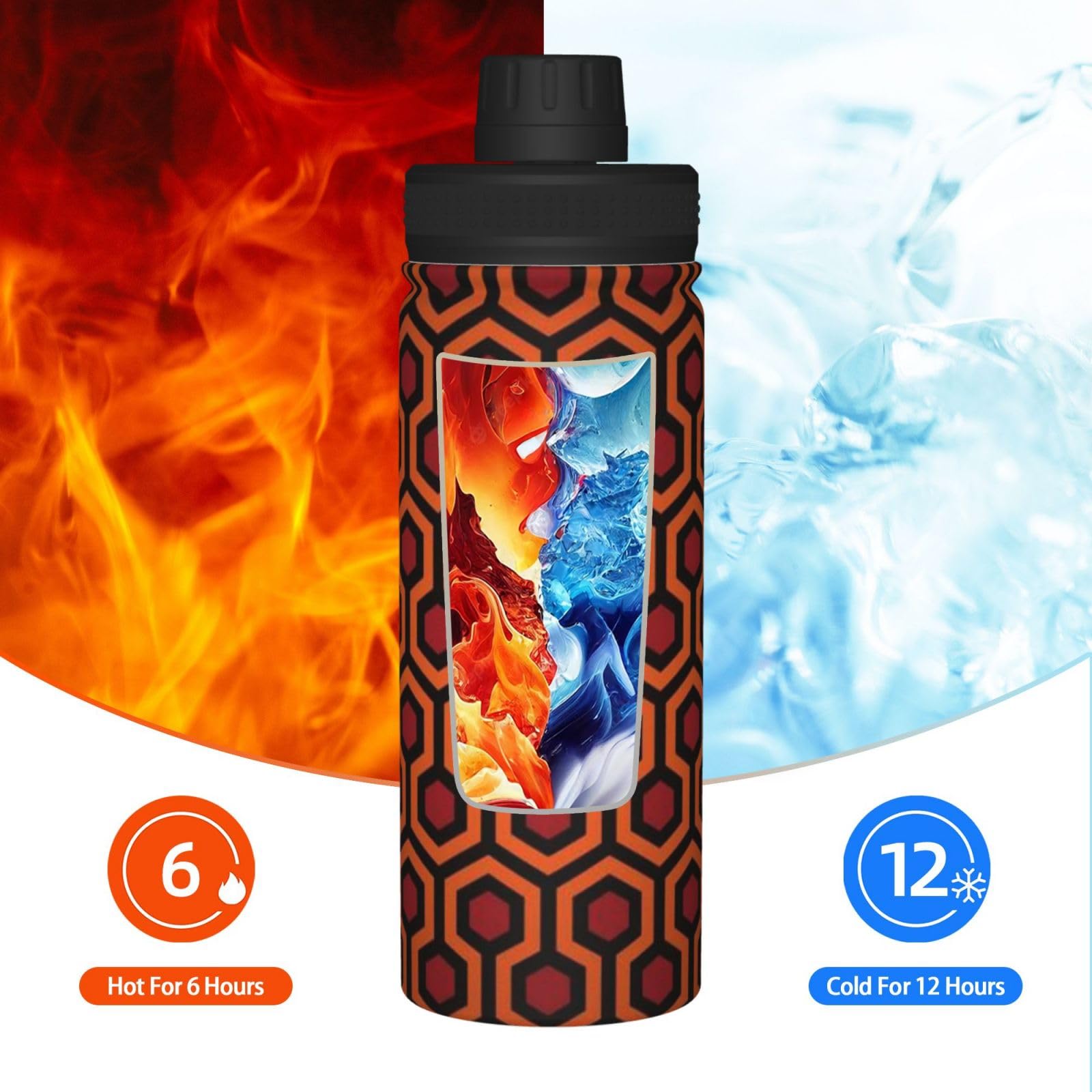 Lingge Wasserflasche aus Edelstahl, isolierte Flaschen, 530 ml, Sport-Wasserflaschen für Männer und Frauen