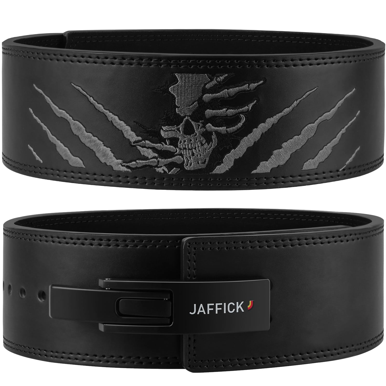 Jaffick Lever Lifting Belt – Power 10mm Extreme Heavy Duty Genuine Leather Lower Back Support for Squats, Bench Press, Deadlifts Bodybuilding Weightlifting Powerlifting for Men &amp; Women