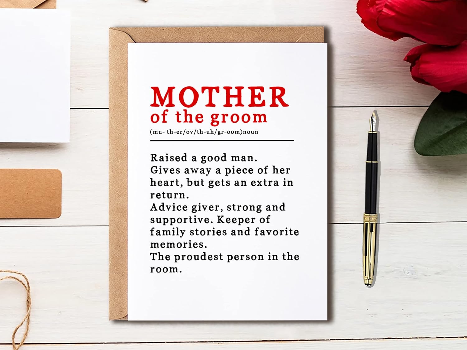 EdgarGifts Mother Of The Groom Definition Card - To My Mother-In-Law On My Wedding Day Card - Mother Of The Bride Card - Wedding Card - Image 4