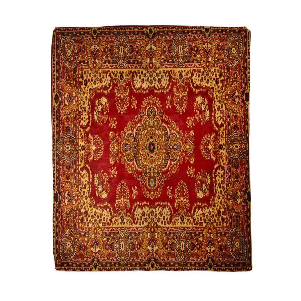 Topyee 150x200 cm Throw Blanket Red Oriental Persian Carpet Pattern Old Royal Ethnic Traditional Warm Cozy Print Flannel Home Decor Comfortable Blanket for Couch Sofa Bed