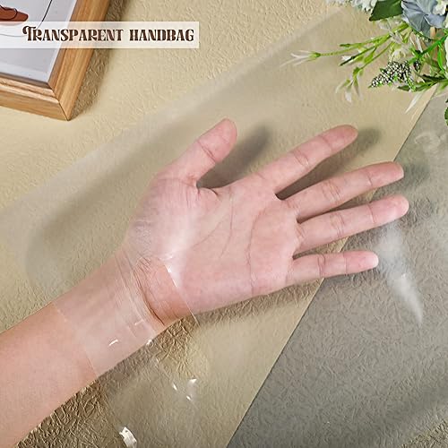 Miniatura 6 de Saintrygo 120 bolsas de compras transparentes con asas de 2.36 mil, de plástico, reutilizables, bolsas de regalo, bolsas de compras al por menor