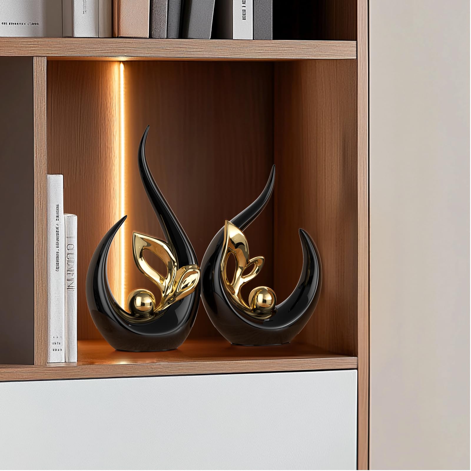 Amazon.com: Black Gold Home Decor Accent,Abstract Ceramic Statue