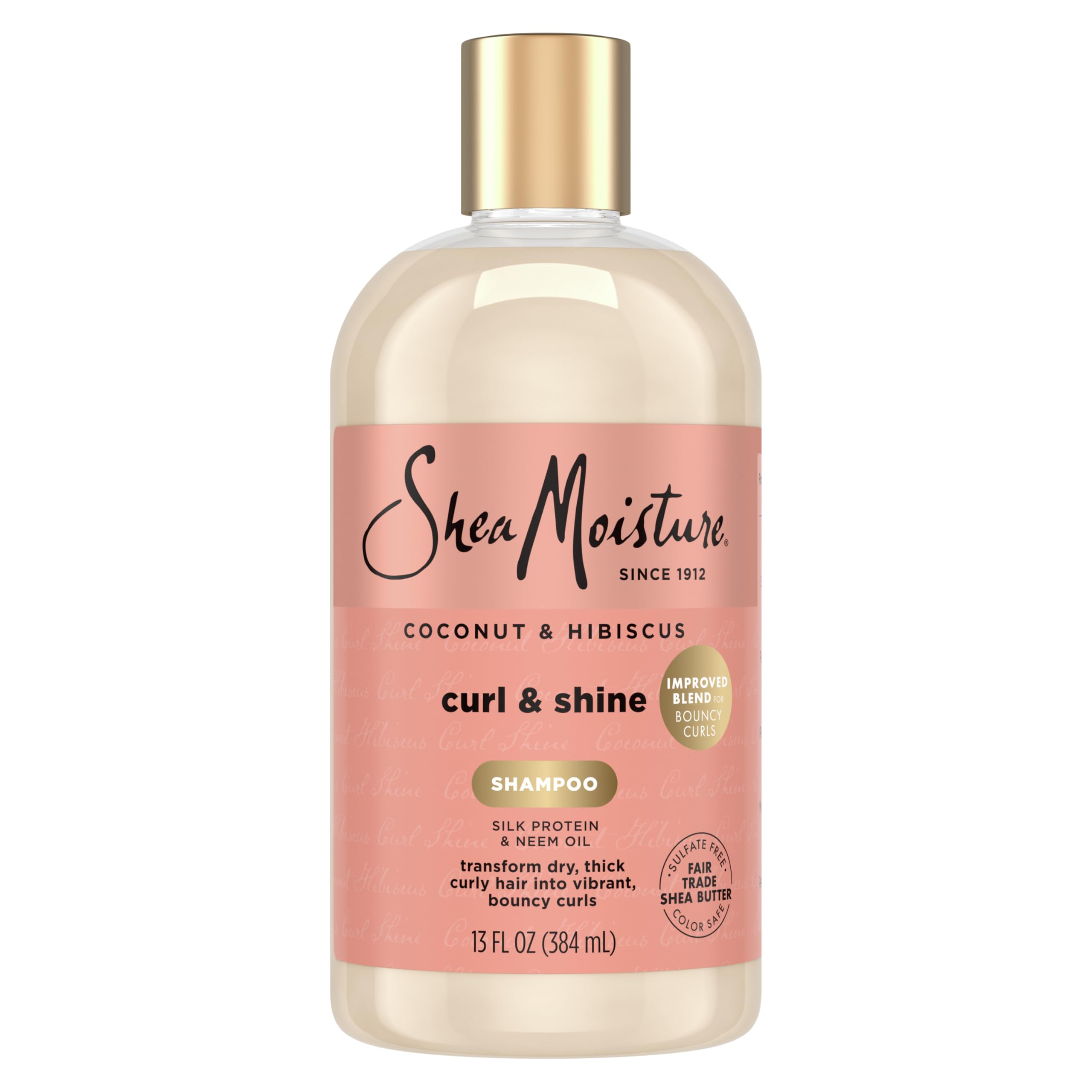 SheaMoisture Curl and Shine Coconut Shampoo Coconut & Hibiscus for Curly Hair Paraben Free Shampoo 13 oz