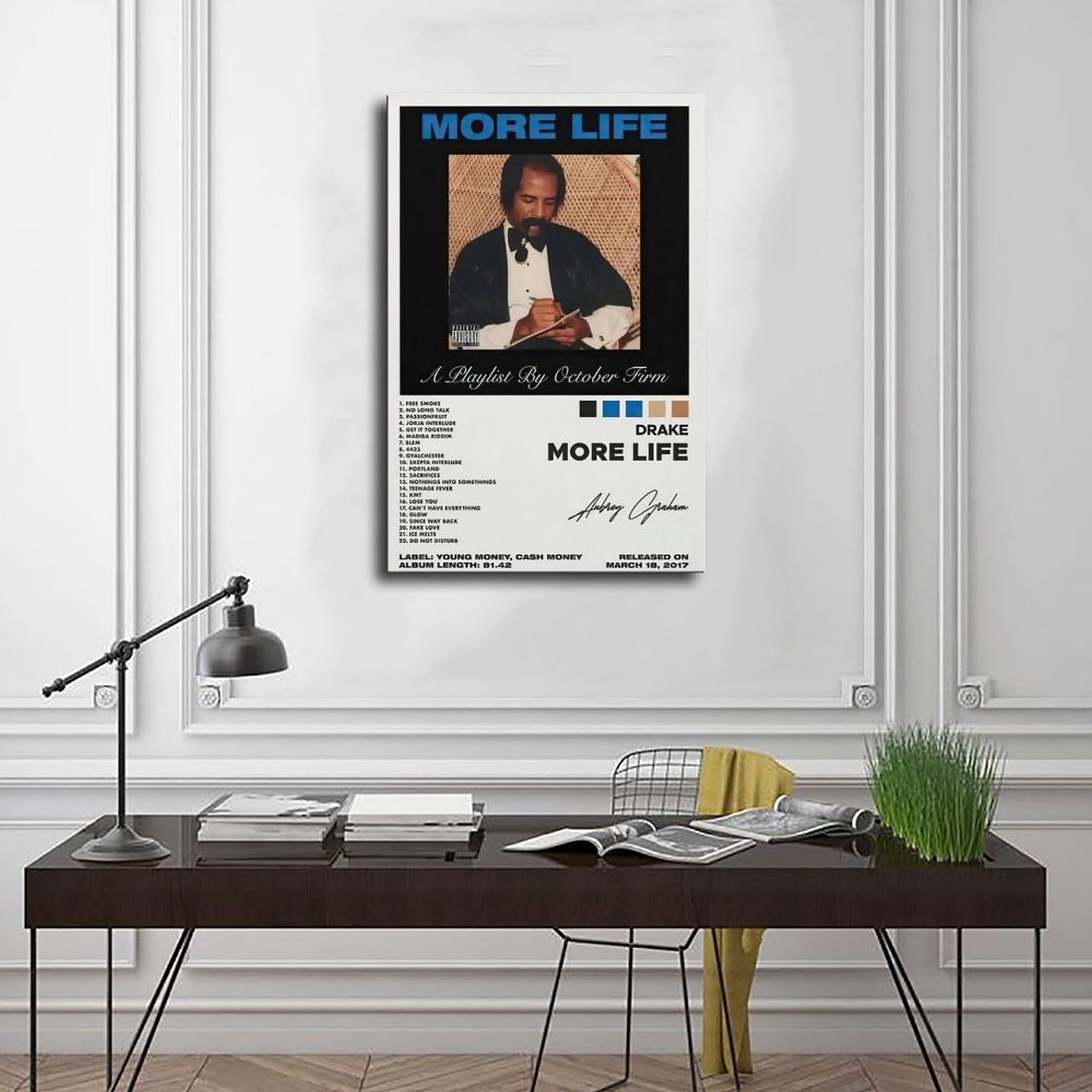 Poster su tela con autografo di Jenna Ortega, decorazione artistica da parete per soggiorno e camera da letto, senza cornice, 60 x 90 cm