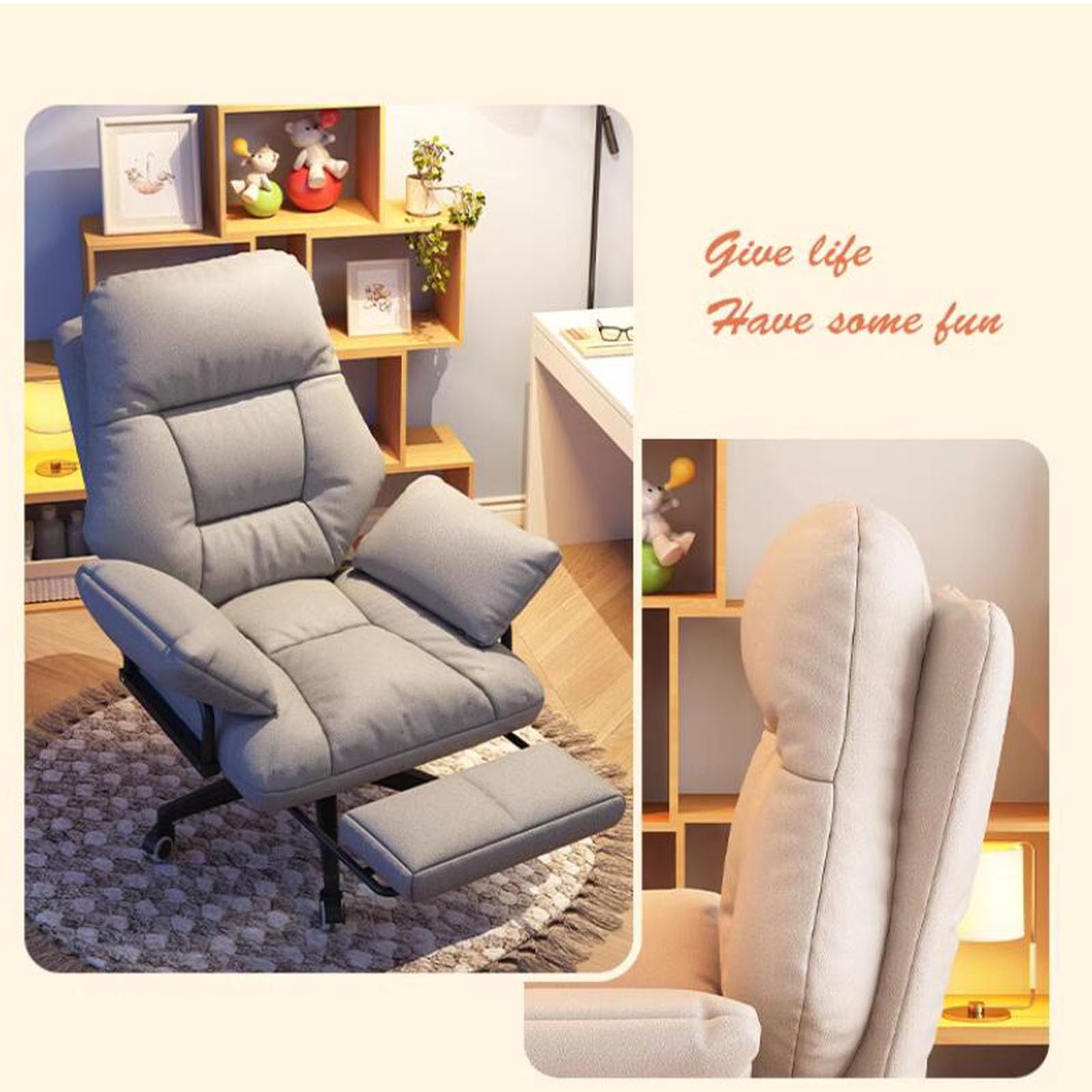 Ergonomiczny fotel biurowy z podnóżkiem, wysokie oparcie, krzesło biurowe dla dyrektorów, do domu i biura, wygodna, rozkładana sofa, wodoodporna tkanina techniczna, idealna do gier i relaksu