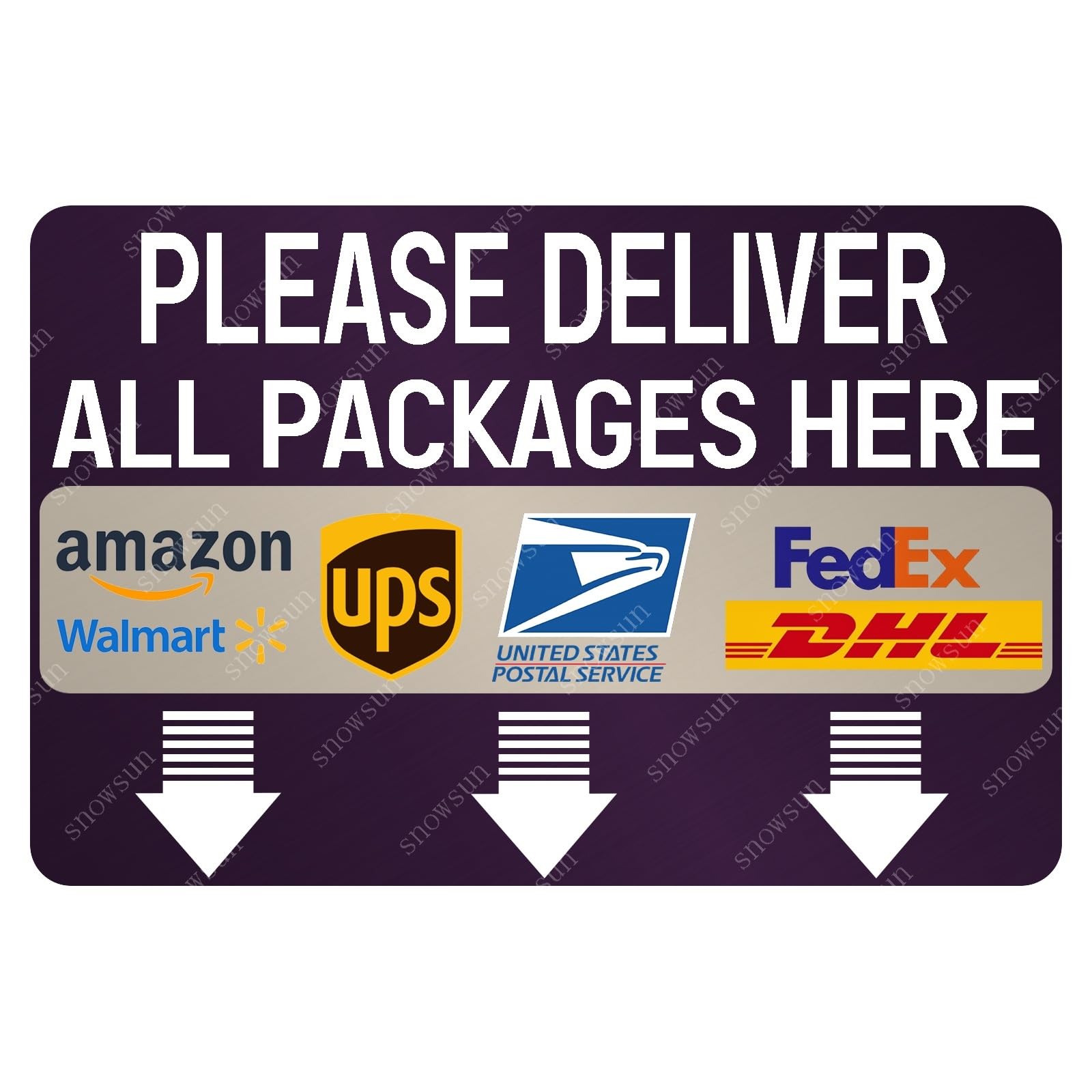 Snapklik.com : Snowsun Delivery Sign Please Deliver All Packages Here ...