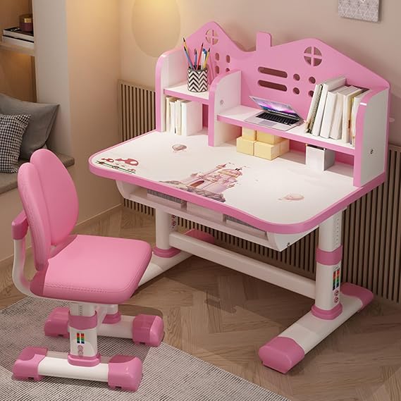Saterkali Kids Table and Chair Set HeightAdjustable Table