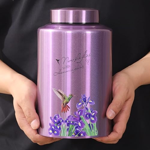 Vista 18 de Urnas para cenizas humanas adultas y mujeres de hasta 220 libras, urna de mariposa morada para cenizas de mamá con bolsa de terciopelo, urnas