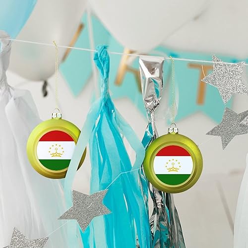 Vista 36 de Adornos dorados de bola de Navidad de Trinidad y Tobago, adorno de bola de bandera de Trinidad y Tobago, adornos de Navidad de bandera nacional