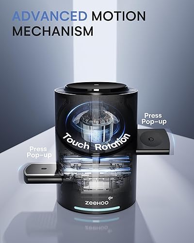 Miniatura 3 de ZEEHOO Estación de carga 3 en 1 para dispositivos Apple, soporte de cargador Mag-Safe, cargador inalámbrico giratorio automático Qi2 de 15W