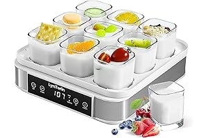 Ultimate Yogurt Maker: 9pcs Glass Jar Stainless Steel Yoghurt Maker