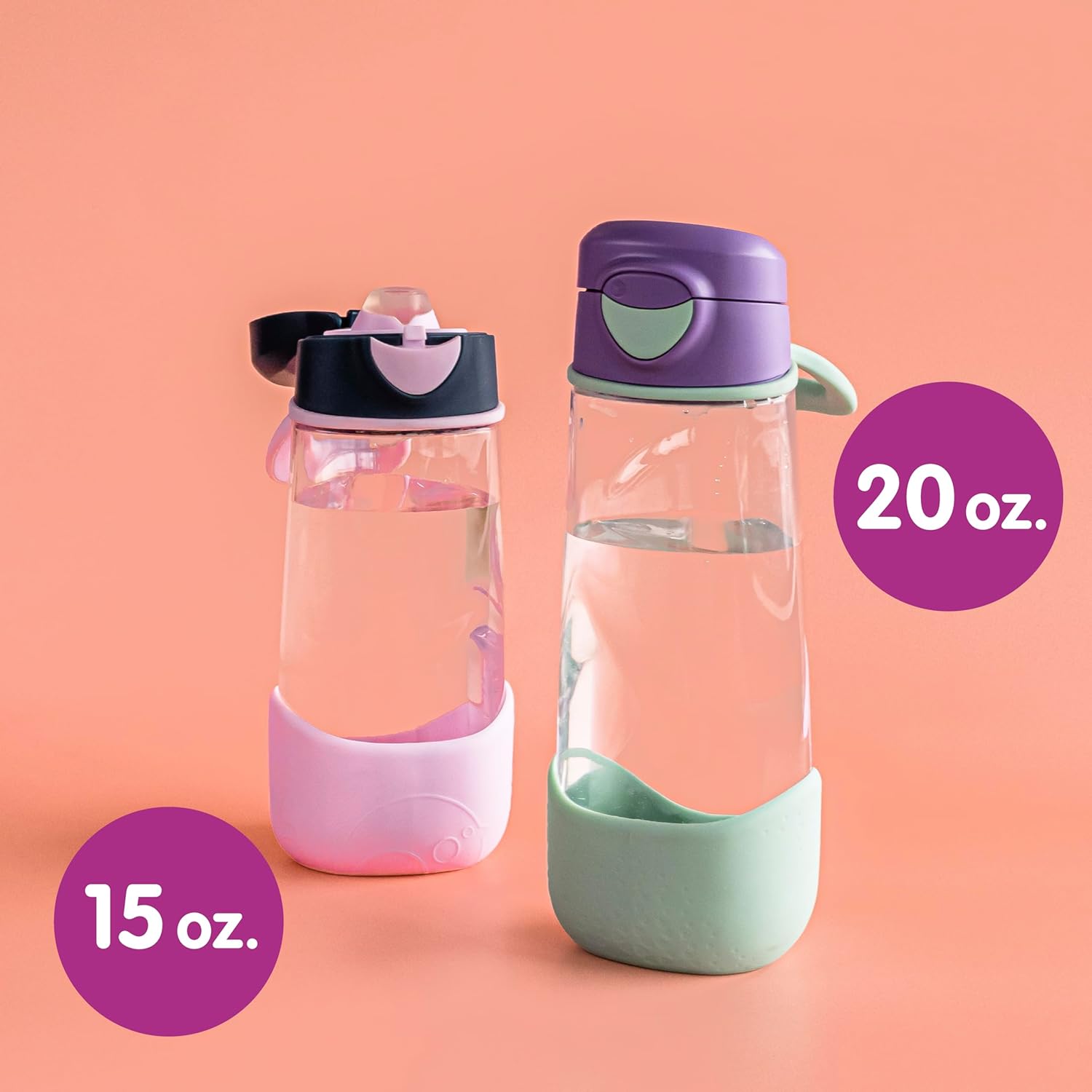 b.box 15oz Sport Spout Kids Water Bottle for School, Sports, Daycare - No-Straw Design for Easy Cleaning - Leakproof - Ergonomic Triangle Grip - Dishwasher Safe, BPA Free, PFAS Free - Indigo Rose - Image 9