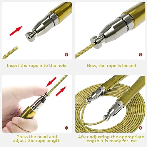 Miniatura 7 de PrimaFIT Jump Rope Pro Speed Skipping Rope Adjustable Adult Jumping Rope Weighted Aluminium Handles for Double Dutch Boxing Workout Crossfit