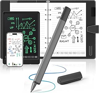 NEWYES Syncpen 4.0 Set - Stylo Numérique & Bloc Notes Numérique Effaçable & Tablette Note Manuscrite, Transfert Bluetooth & OCR pour Notes, Idéal pour Étudiants et Professionnels