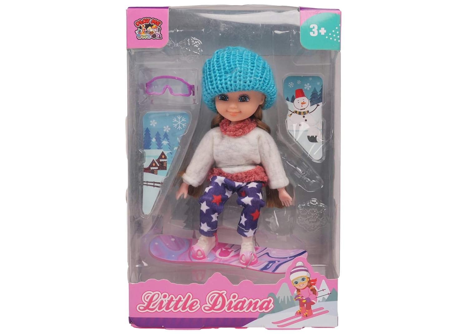 PLAY ME Diana Doll Set | Winter Clothes & Surfboard | Fashion Doll for Playtime PLAY ME Diana Doll Set | Winter Clothes & Surfboard | Fashion Doll for Playtime