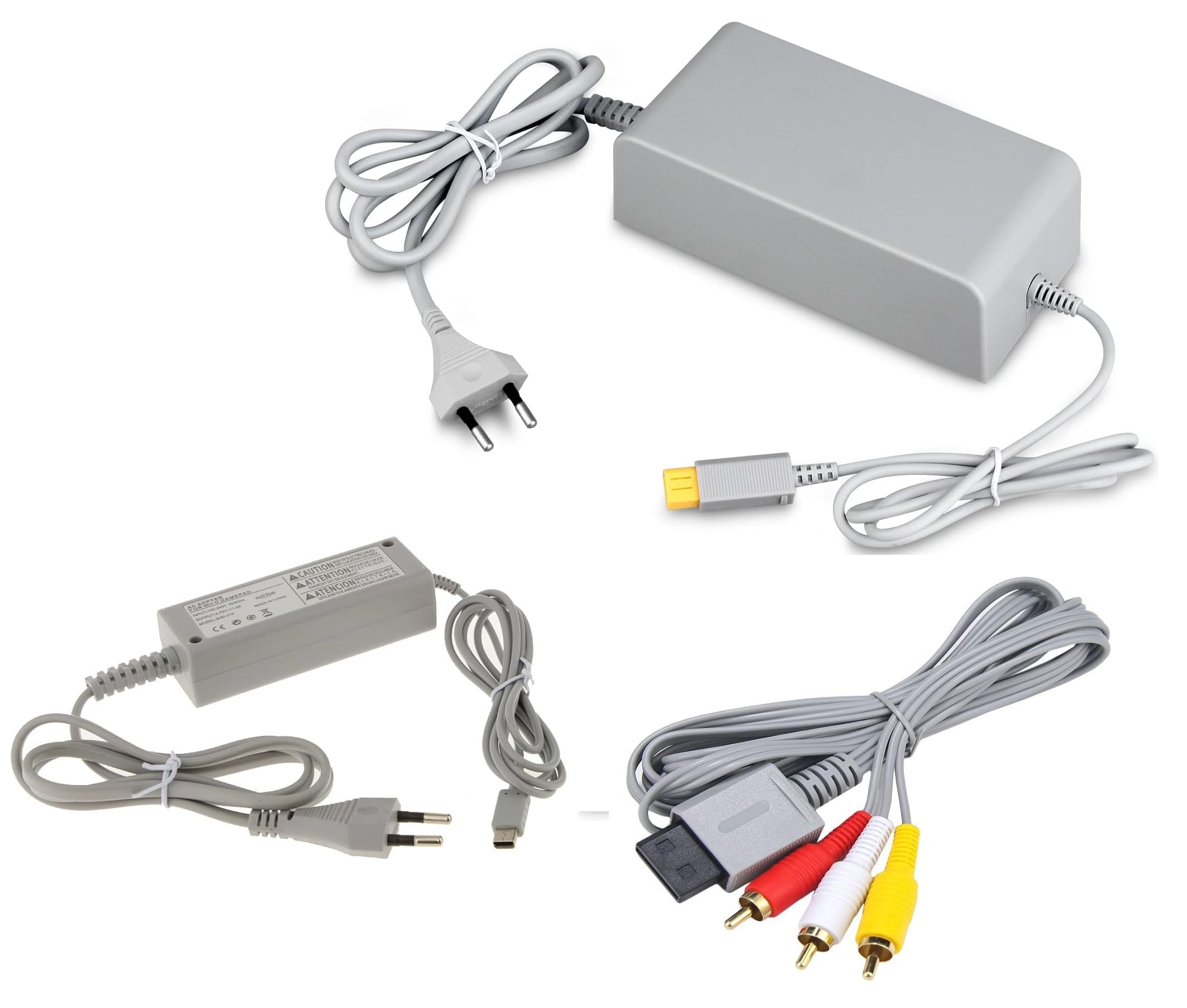 Link-e : Caricatore di rete Gamepad, cavo AV e alimentazione compatibile con Nintendo Wii-U Console